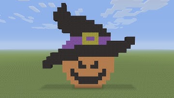 Minecraft Pixel Art - Halloween Pumpkin Witch