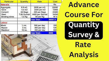 Quantity Survey & Rate Analysis Full Course |  Learn A To Z Quantity Calculation & Measurement