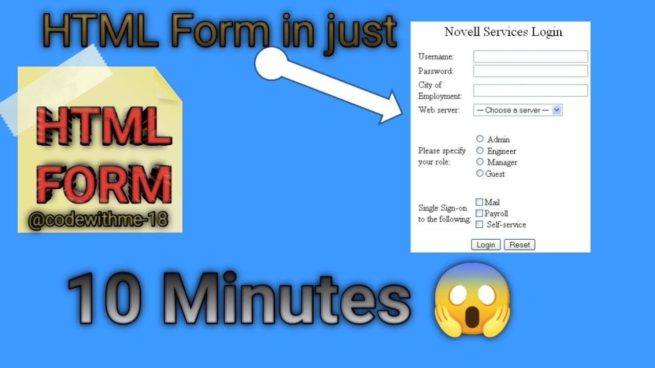 HTML form in just 10 minutes | @JustCodeWithAkash - YouTube