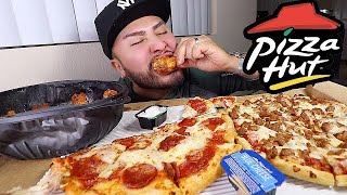 PIZZA HUT MUKBANG & SPICY WINGS!!!