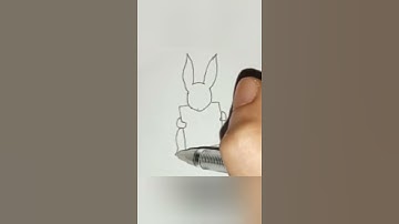 Very Simple Rabbit Drawing - Easy Bunny Drawing / So Fun to Draw a Rabbit
