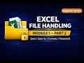 Module 1 – Excel Beginner | Part 2 – File Handling in Excel (New, Open, Save, Formats)