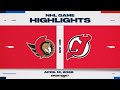 NHL Highlights | Senators vs. Devils - April 12, 2026
