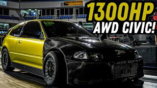 1300HP AWD Turbo K20 Civic! This Honda runs 7's!