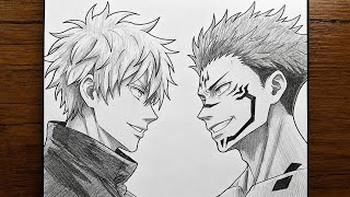 How to Draw Gojo VS Sukuna || Epic Anime Battle || Jujutsu Kaisen Drawing