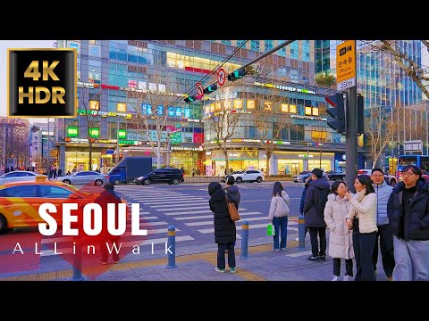 Seoul - Downtown Rush Hour Walk/Myeongdong Shopping Street | Korea | 4K HDR | 4K Seoul | 4K Walk