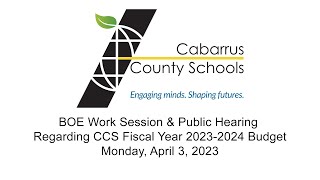 BOE Work Session & Public Hearing | Livestream from CCS Education Center | Monday, April 3, 2023