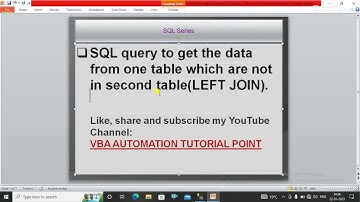 SQL query to get non matched data between two tables (Left Join)|| SQL query|| Left join in SQL