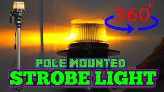 Information Pole Mounted Class 1 LED Strobe Light - 1400 lms - (2) Wireless Remotes - 16' Cord Update