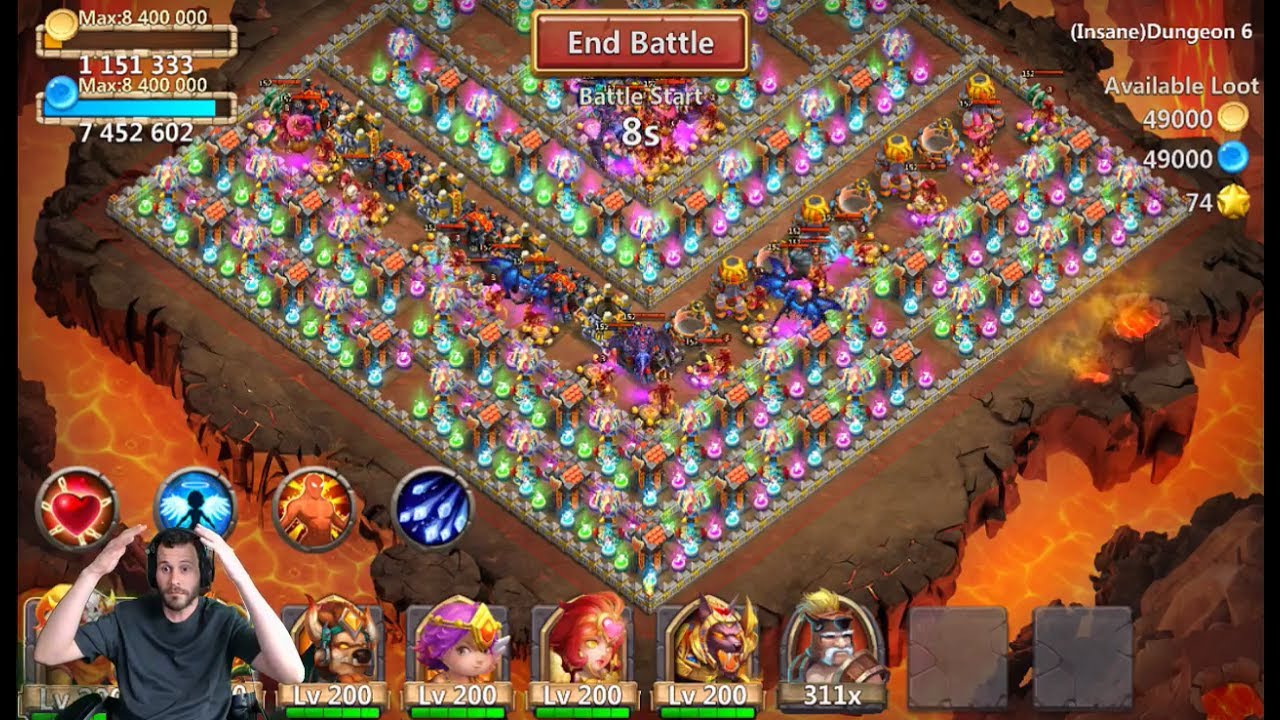 How To 3 Flame INSANE Dungeon 6-1 Castle Clash - YouTube
