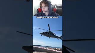 When a helicopter’s blades rotate at the same speed as a camera shutter