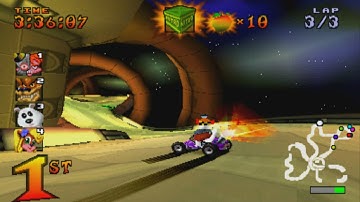 Crash Team Racing Gameplay (Playstation 1, PS1, PSX) Oxide Station - Arcade Mode