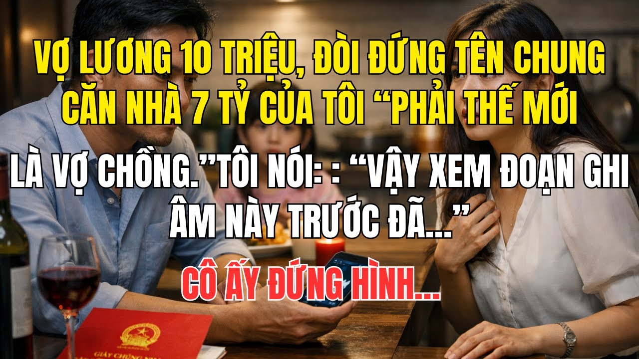 Vợ Lương 10 Triệu Đòi Đứng Tên Nhà 7 Tỷ: Tôi Đưa Ra Đoạn Ghi Âm Gây Sốc...