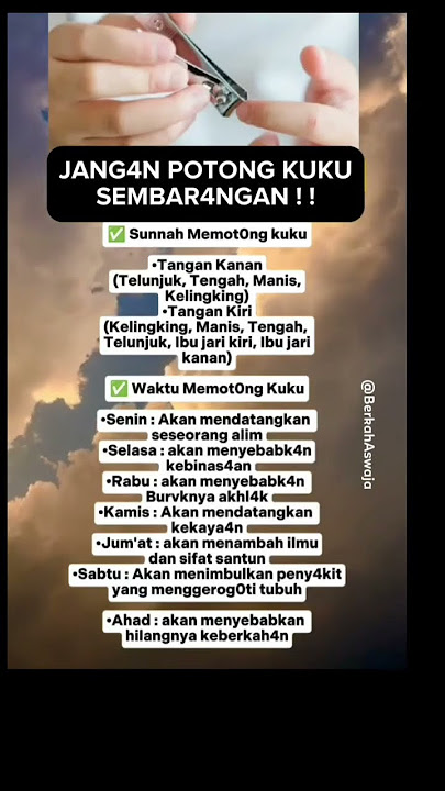Jangan Sembarangan Potong Kuku! #sunnah #berkah #shorts