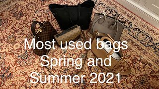 Part 2: most used bags 2021 spring and summer with mod shots. Plus how I store my bags