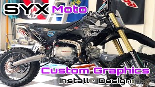 Motocal Pit Bike Graphics | Black Camo Dirt Bike | SYX 125