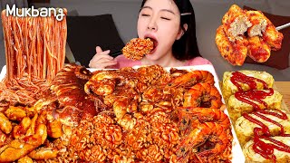 매콤한 알곤찜에🔥아삭한 콩나물 쫀득 감자면 듬뿍!! 순살아구,왕새우,통오징어,낙지까지 추가🦑🦐ㅣ알곤해물찜 리얼먹방 Spicy Steamed seafood REAL MUKBANG