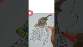 Coloring female wolf vector