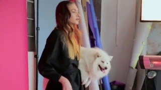 Японский шпиц SIMBA TSAR ZVEREI в бэкстейдже для Suitster и Украинской недели моды