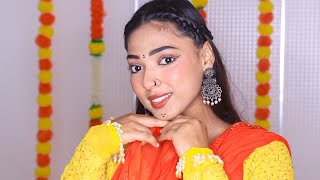 MY NAVRATRI LOOK USING 3 PRODUCTS ONLY | Indian Festive Makeup Look by Kareena Malik 61,798 views 6 months ago 5 minutes, 8 seconds