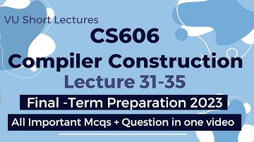 CS606 Lecture 31- 35 | CS606 Final term Preparation |cs606 short lectures | lecture 31,32,33,34,35