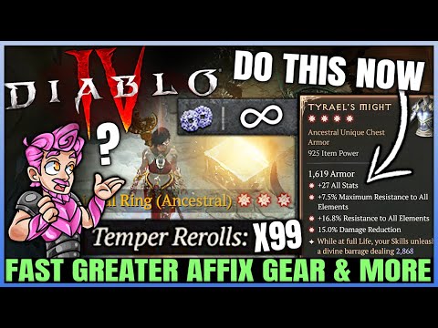 Diablo 4 - How to Farm Greater Affix Gear FAST & Anti Tempering Brick Guide - Obol Trick & More!