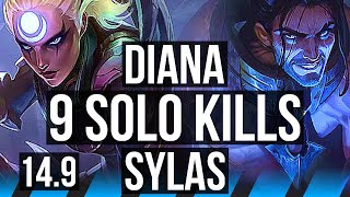 DIANA vs SYLAS (MID) | 10/0/1, 9 solo kills, Legendary, 1100+ games | BR Grandmaster | 14.9