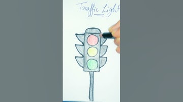 #135 Traffic Light Drawing ||easy step by step for kids #trending #ytshortsindia #trafficlight
