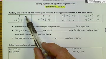 Systems of Equations - Elimination - Part 1