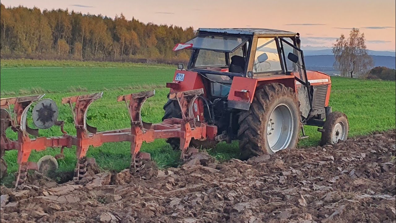 Orka zimowa z pięknym widokiem na góry (Tatry), Ursus 1201 i pług Landsberg ażurowy #orka #ursus