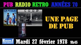Pub Radio Rétro Sur Europe 1 En 1978 Decapfour Catalogue Quelle Magasins Coop Mardi 21 Février 9H45