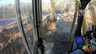 Komatsu PC360 Pulling Stumps