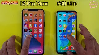 iPhone 12 Pro Max vs Huawei P30 Lite New Editions Speed Test Comparison MST Official