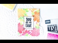 DIY One Layer Card with Floral Stamped Background in Ombre Colors