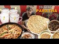 PAKISTANI STREET FOOD OF BAHAWALPUR. KALEJI WITH THE BIGGEST PARATHA.