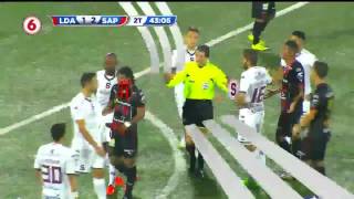 Soccer Player throws soccer cleat at other player