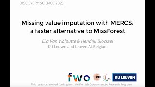 Missing Value Imputation with MERCS: A Faster Alternative to MissForest