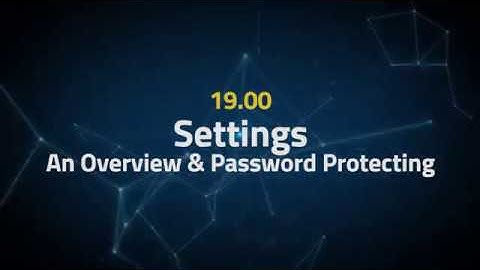 Tactical Arbitrage Instructions 19.00 - Settings - An Overview & Password Protecting