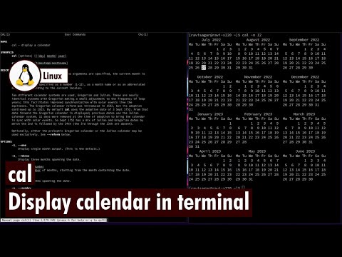 Display calendar in terminal