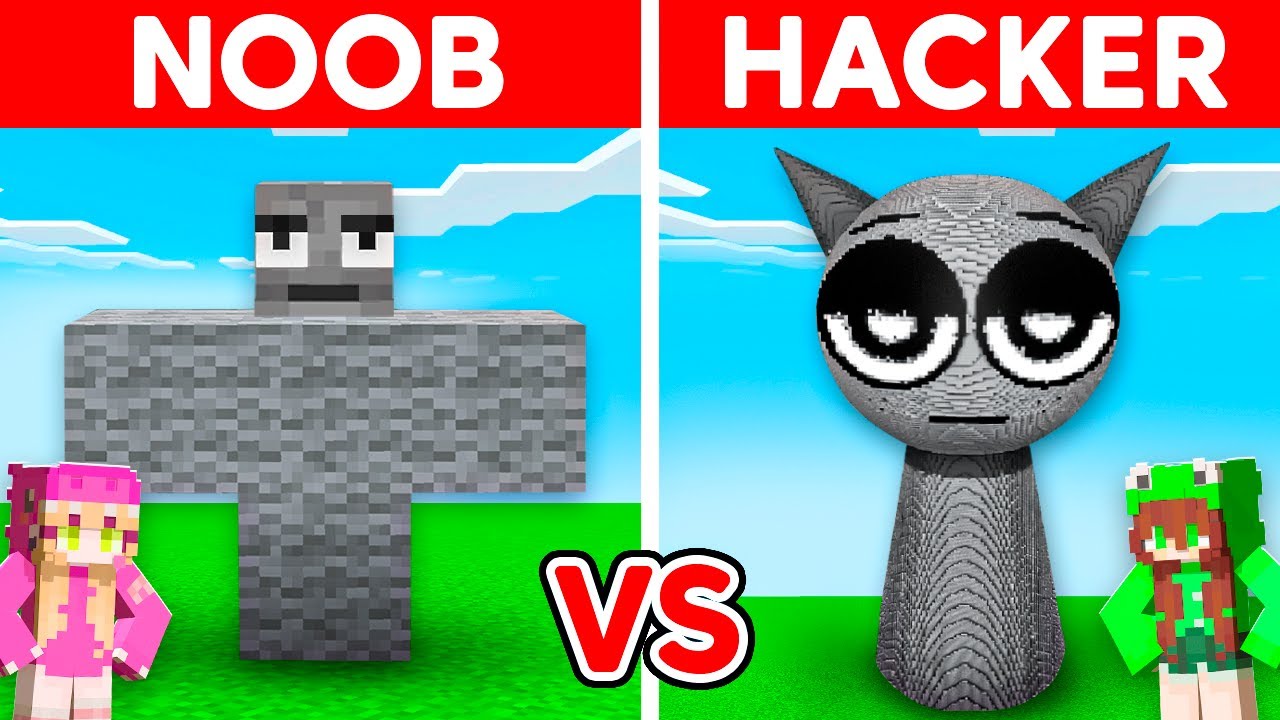 NOOB vs HACKER: Hice Trampas En una Batalla de Construcción de SPRUNKI GRIS
