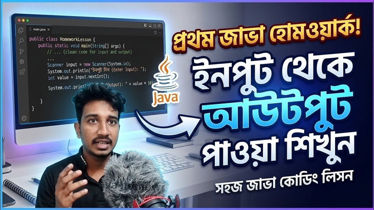 Java Programming Bangla Tutorial 🔥 Input থেকে Output | Scanner Class ...
