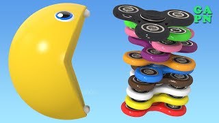 Aprender colores con 3D Fidget Spinners |Aprende a contar del 1 al 10 |Aprende colores con 3D Pacman