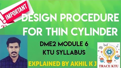 Design Procedure For Thin Cylinder (Module 6 - DME2)