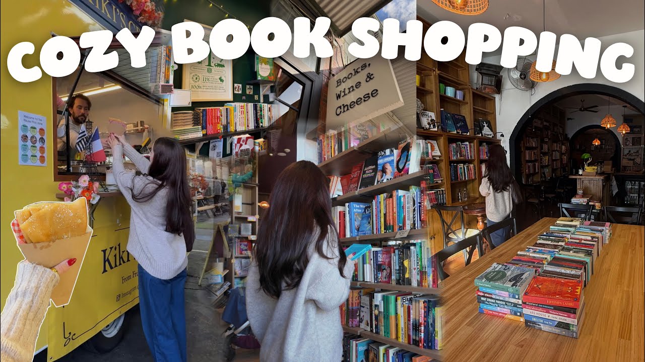 cozy book shopping vlog 🤍🎀🌷✨ (visiting cute indie bookstores)
