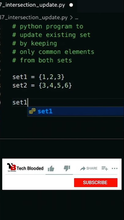 Python Program To Update Set Using Intersection Update | Python Set ...