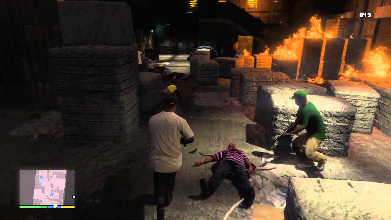 Gta5 blood vs crips shootout YouTube