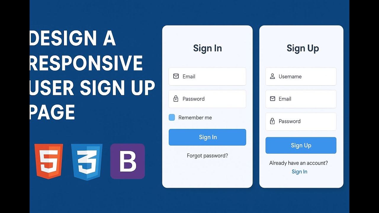 Web 1 Task 1 Design a responsive user sign in and sign up page using ...