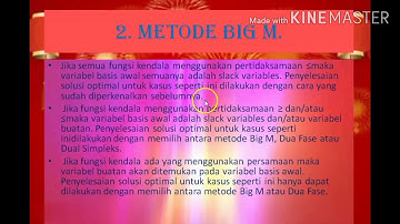 Program Linier Metode Simpleks Dua Fase & Big M by Indah Elvina
