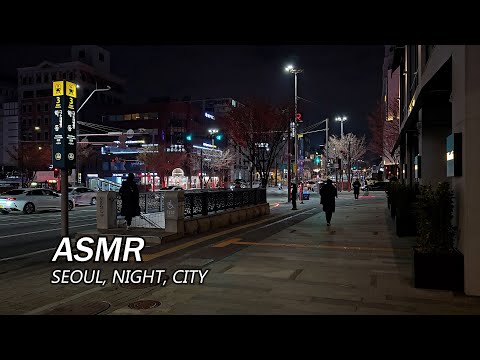 Seoul city night street Sounds and Traffic Sounds for Sleep and Study/ Relaxing City ASMR #SEOULLIVE
