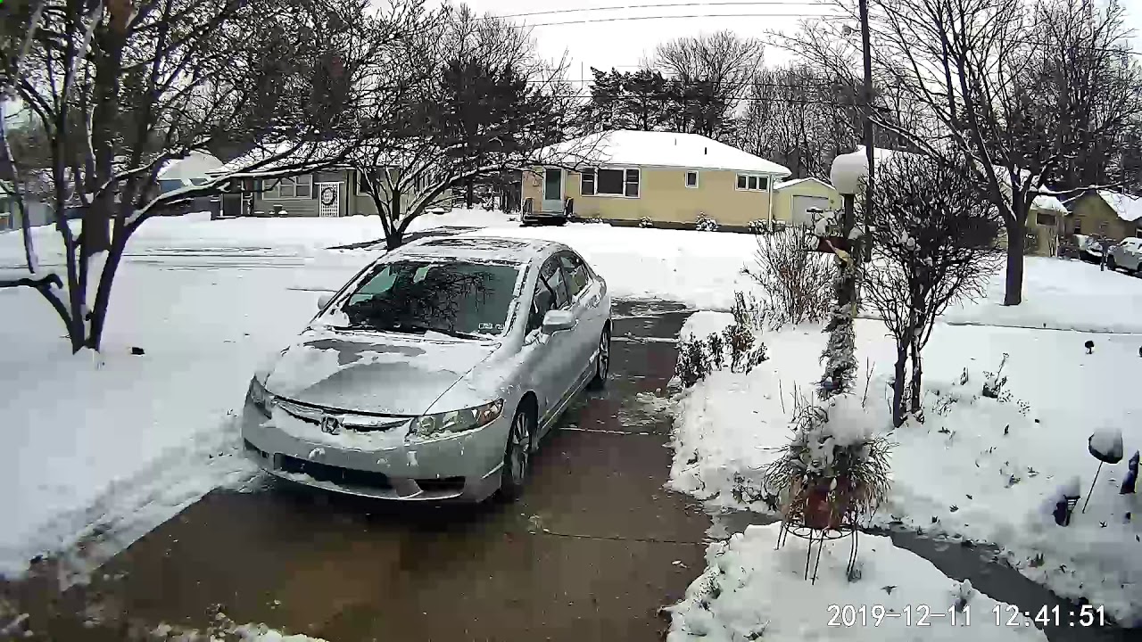 Driveway Camera snow storm time lapse - YouTube